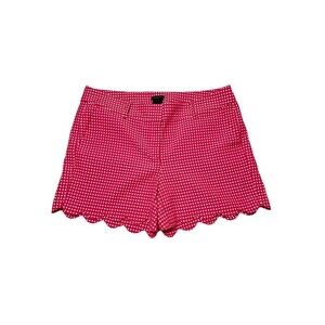 Ann Taylor Signature Pink‎ Polka Dot Scalloped Hem Shorts Women Size 10